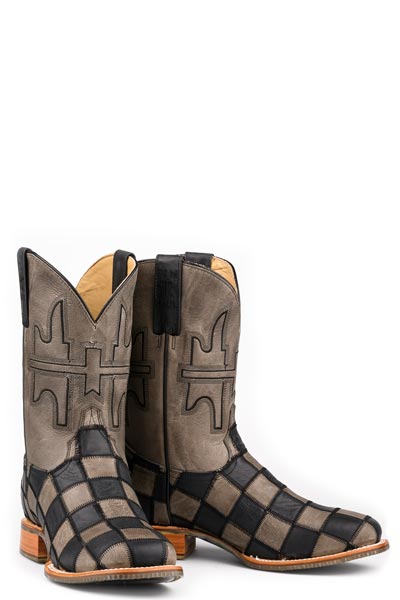 Men's Tin Haul Gridlock Boots Handcrafted Square Toe Black