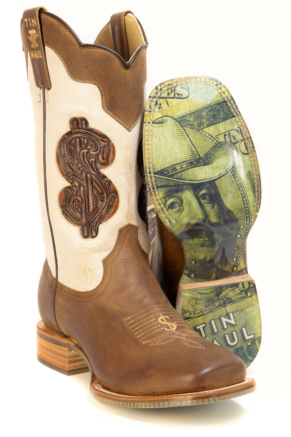 Men's Tin Haul Rich & Rowdy Boots With Buckwild Sole Handmade Tan