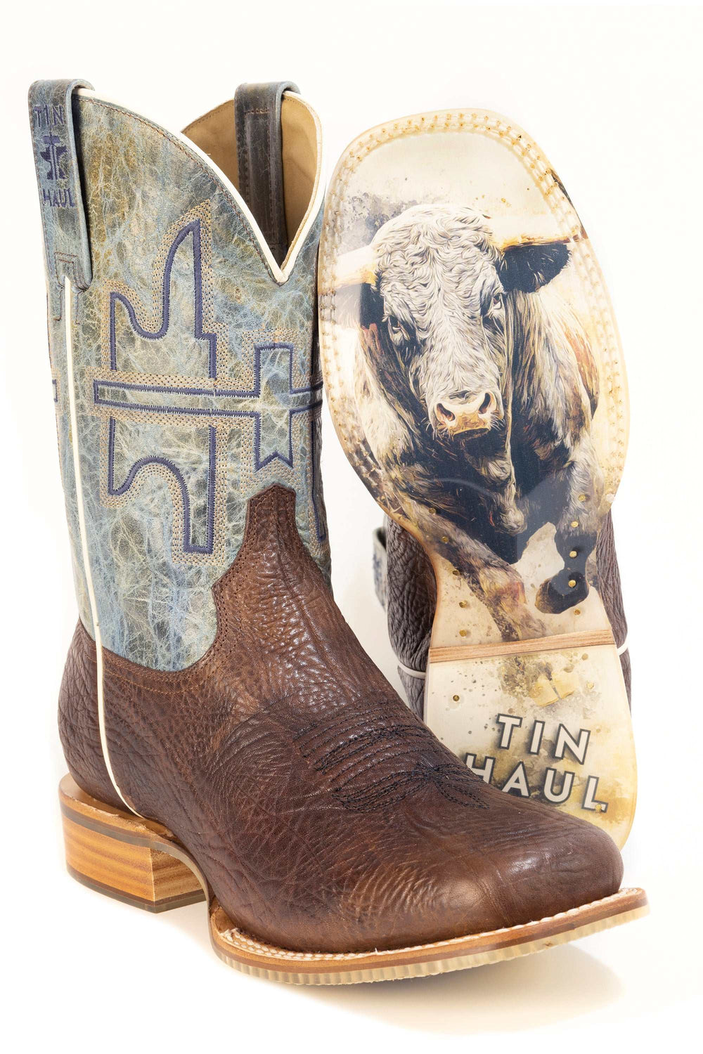 Men's Tin Haul No Bullsh T Boots With Raging Bull Sole Handmade Brown
