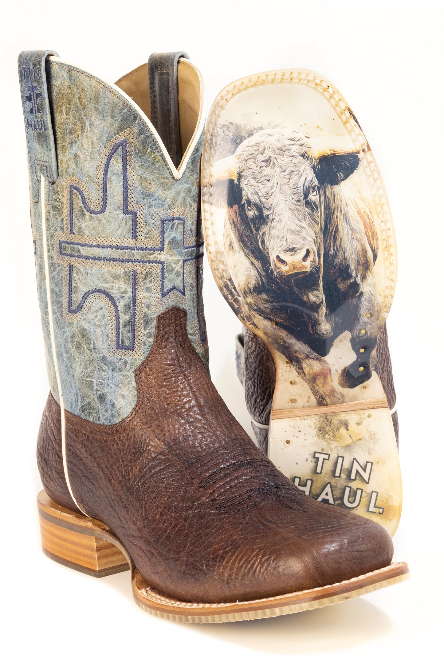 Men's Tin Haul No Bullsh T Boots With Raging Bull Sole Handmade Brown