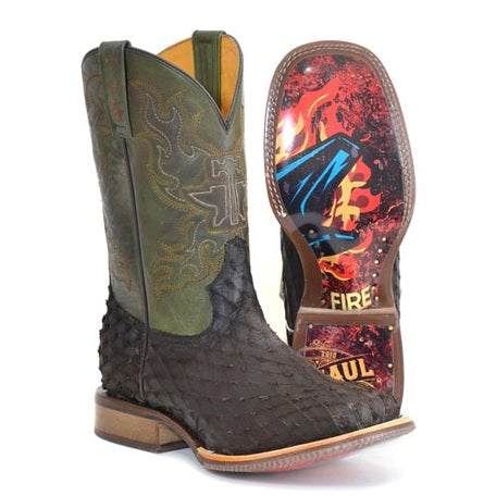 Men's Tin Haul Ruff & Tumble Boots with Anvil On Fire Sole Handcrafted Brown