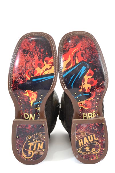 Herren Tin Haul Ruff &amp; Tumble Boots mit Anvil On Fire Sohle, handgefertigt, Braun