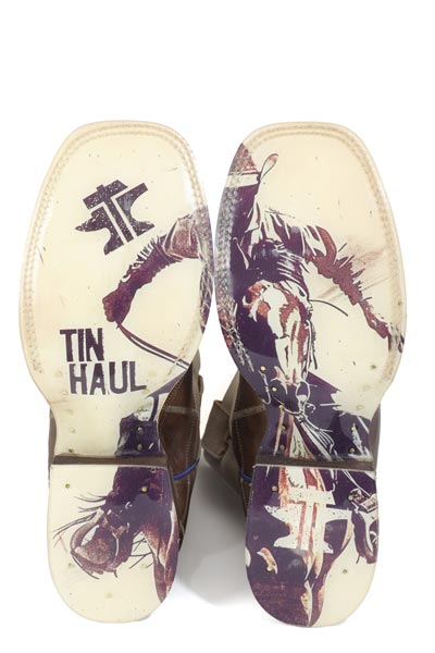 Herren Tin Haul Diamondback Boots mit Cowboy Attitude Sohle Handgefertigt Braun