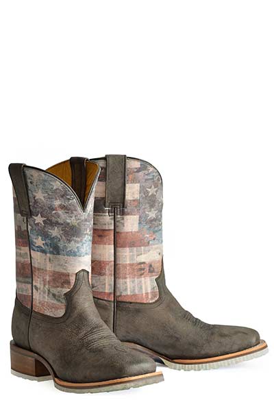 Herrenstiefel Tin Haul Patriot mit Adler- und Schild-Profilsohle, handgefertigt, Braun