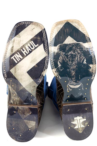 Men's Tin Haul Gridlock Boots With Geometric Bull Sole Handmade