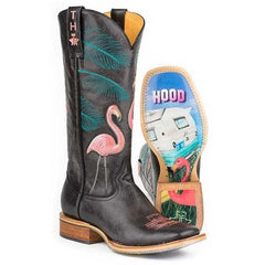 Women's Tin Haul Flamingo Boots With Trailerhood Sole Handmade Black