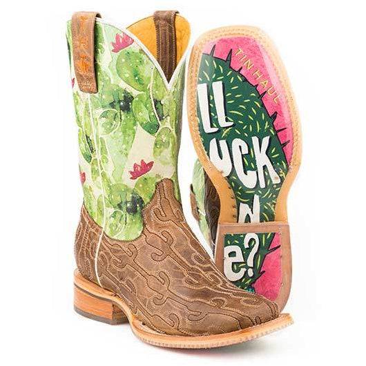 Damen Tin Haul Cacstitch Boots Handgefertigt Hellbraun