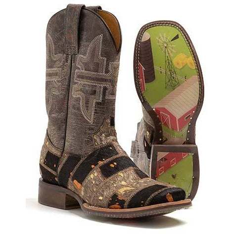 Women's Tin Haul Furrlicious Boots with Farm & Ranch Sole Handcrafted Brown