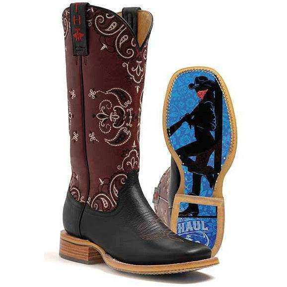 Damen Tin Haul Bandida Stiefel mit Wild Rag Sohle Handgefertigt Schwarz