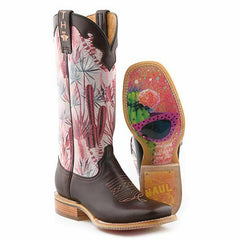 Women's Tin Haul Pinktalicious Boots Cactus Shades Sole Handcrafted Brown