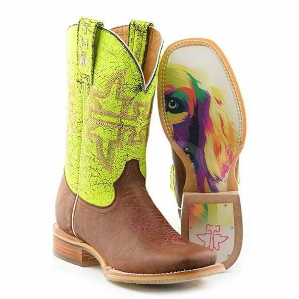 Damen Tin Haul Neon Glow Boots Mädchen 2. Best Friend Sohle Handgefertigt Braun