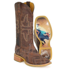 Women's Tin Haul Diamond In The Rough Boots with Bullrider Girl Sole Handcrafted Brown