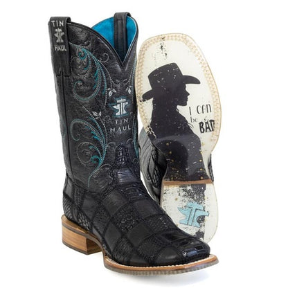 Botas de mujer con estampado de cuadros Tin Haul y suela Good &amp; Bad hechas a mano