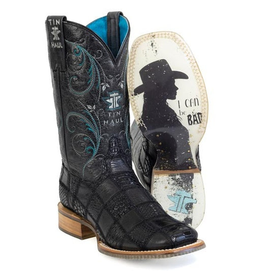 Botas de mujer con estampado de cuadros Tin Haul y suela Good &amp; Bad hechas a mano