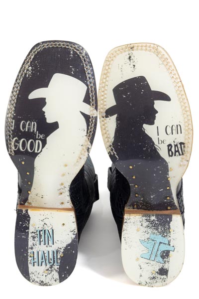 Botas de mujer con estampado de cuadros Tin Haul y suela Good &amp; Bad hechas a mano