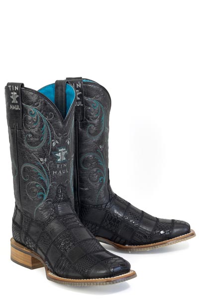 Botas de mujer con estampado de cuadros Tin Haul y suela Good &amp; Bad hechas a mano