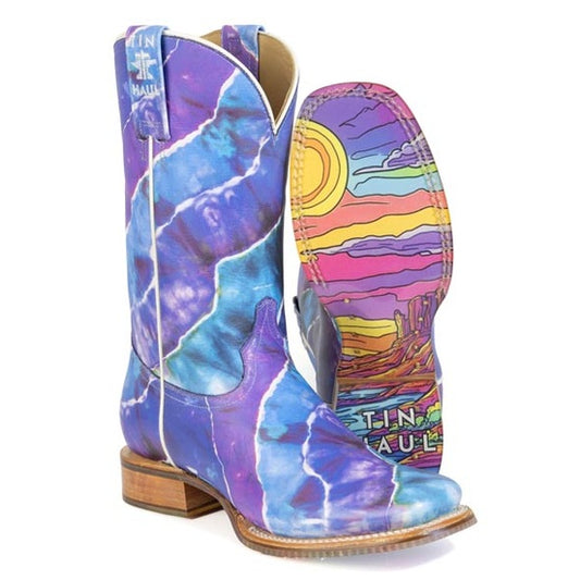 Botas caleidoscopio Tin Haul para mujer con suela Canyon pintada a mano