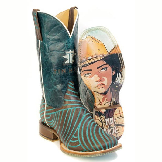 Botas Wavecrest Tin Haul para mujer con suela I'M SORRY hechas a mano en marrón