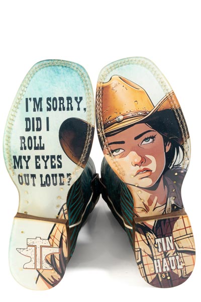 Women's Tin Haul Wavecrest Boots with I'M Sorry Sole Handmade Brown