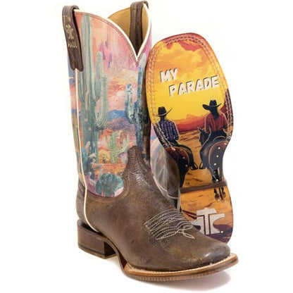 Women's Tin Haul Cactita Boots Don'T Rain On My Parade Sole Handmade Brown