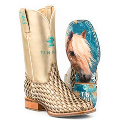 Women's Tin Haul Palamino Boots with Flowerfield Filly Sole Handmade Tan