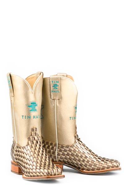 Women's Tin Haul Palamino Boots with Flowerfield Filly Sole Handmade Tan