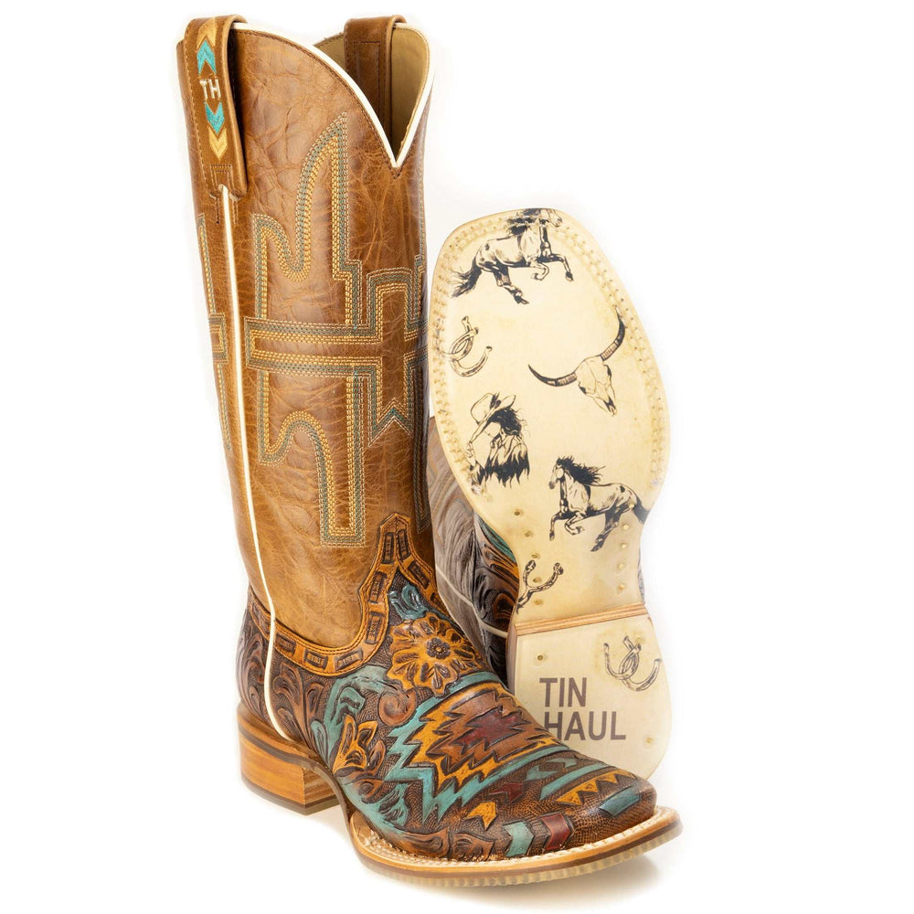 Women's Tin Haul Painted Desert Dream Boots With Desert Mirage Sole Handmade Brown