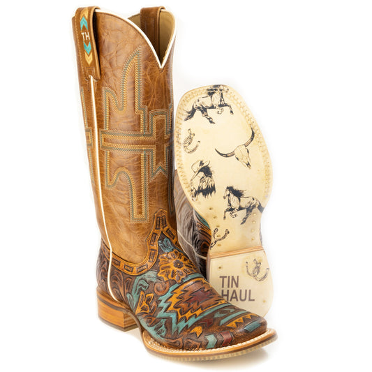 Women's Tin Haul Painted Desert Dream Boots With Desert Mirage Sole Handmade Brown
