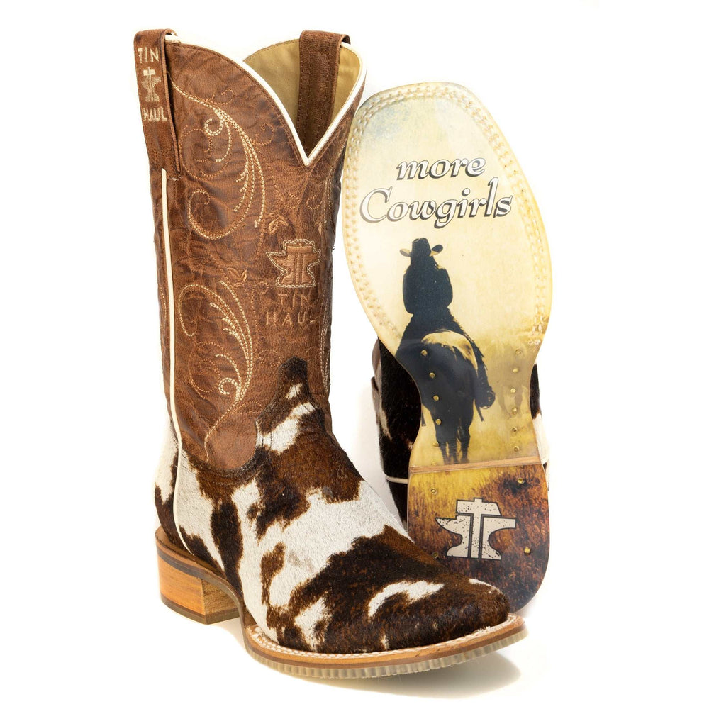 Women's Tin Haul Hide & Chic Boots With More Cowgirls Sole Handmade Brown