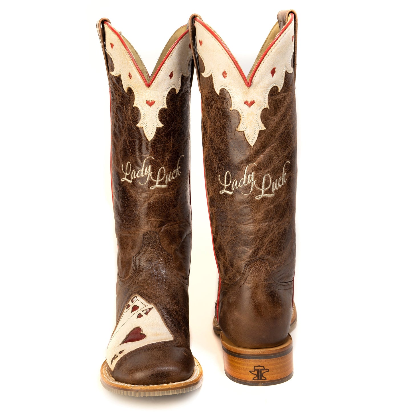 Women's Tin Haul Heartbreakers Boots With Black Jack Sole Handmade Tan