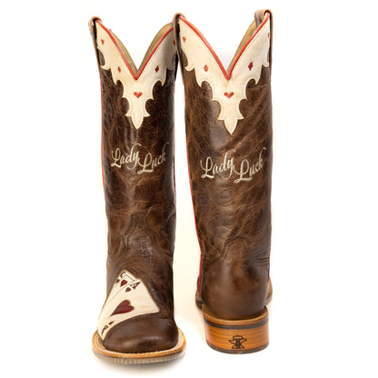 Women's Tin Haul Heartbreakers Boots With Black Jack Sole Handmade Tan