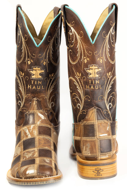 Women’s Tin Haul Giddyup Glam Boots With Ready For The Ride Boots Handmade Brown