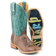 Women's Tin Haul Puff Cactus Boots Handcrafted Tan