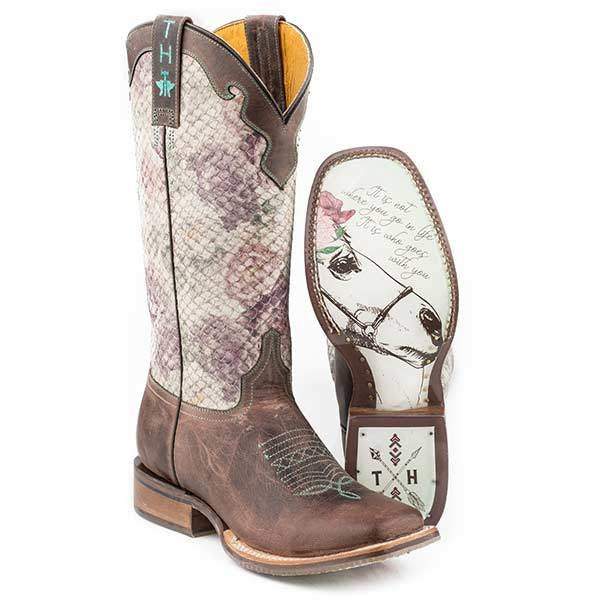 Tin Haul Rosealiscious Boots für Damen, handgefertigt, Braun