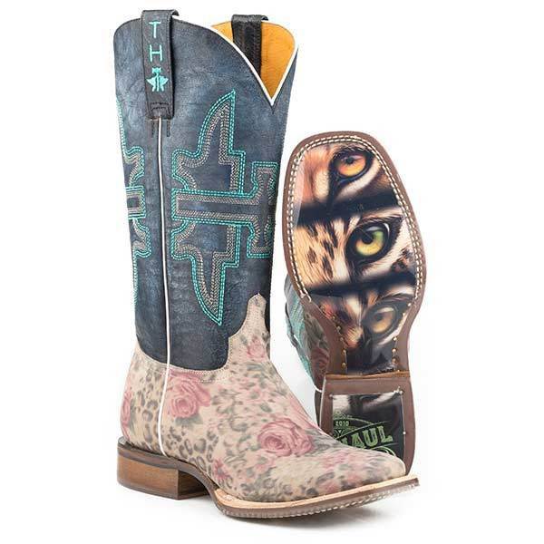 Tin Haul Wild Flower Boots für Damen mit Katzenaugensohle, handgefertigt, mehrfarbig