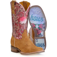 Women's Tin Haul Blooming Breeze Boots with Yeehaw Sole Handcrafted Tan