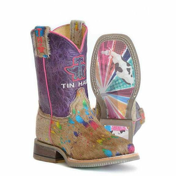 Kinder Tin Haul Spotty Boots Bunte Rindersohle Handgefertigt Braun