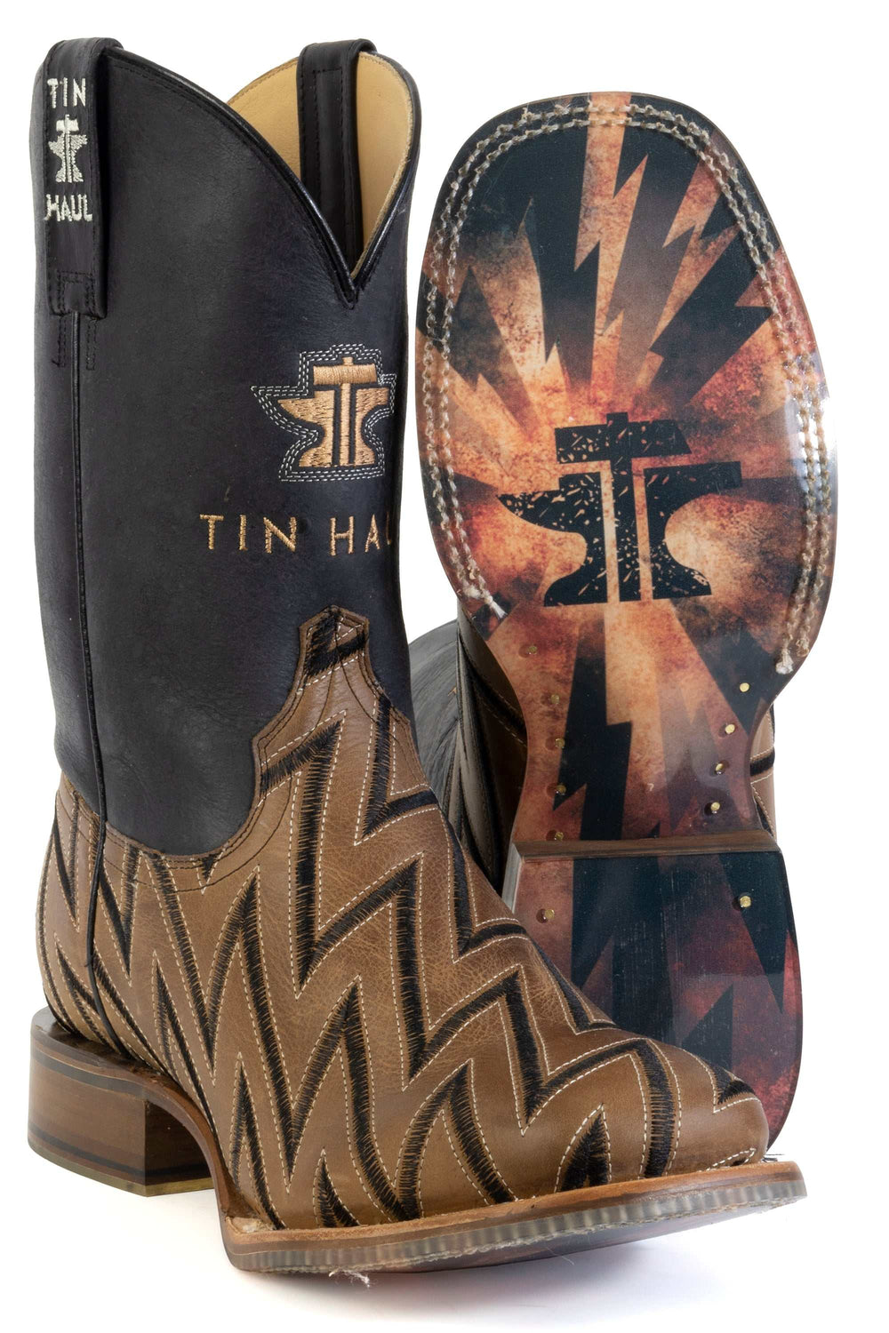 Kid's Tin Haul Lightning Boots With Tin Haul Explosion Sole Handmade Brown
