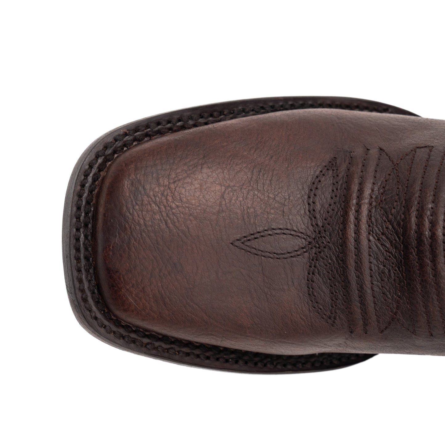 Men's Ferrini Chase Leather Boots Handcrafted Square Toe Chocolate