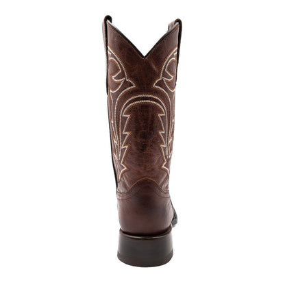 Botas de cuero Ferrini Dylan para hombre, hechas a mano, con punta cuadrada, color brandy