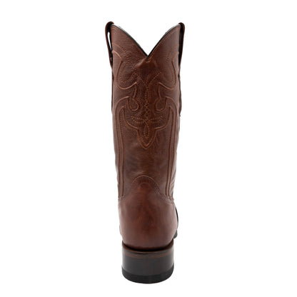Botas de cuero Ferrini Wyatt para hombre, hechas a mano, con punta cuadrada, color brandy