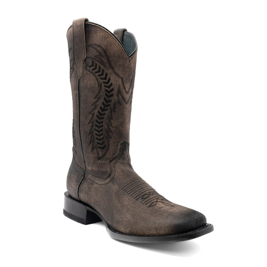 Men's Ferrini Ashton Leather Boots Handcrafted Square Toe Oak