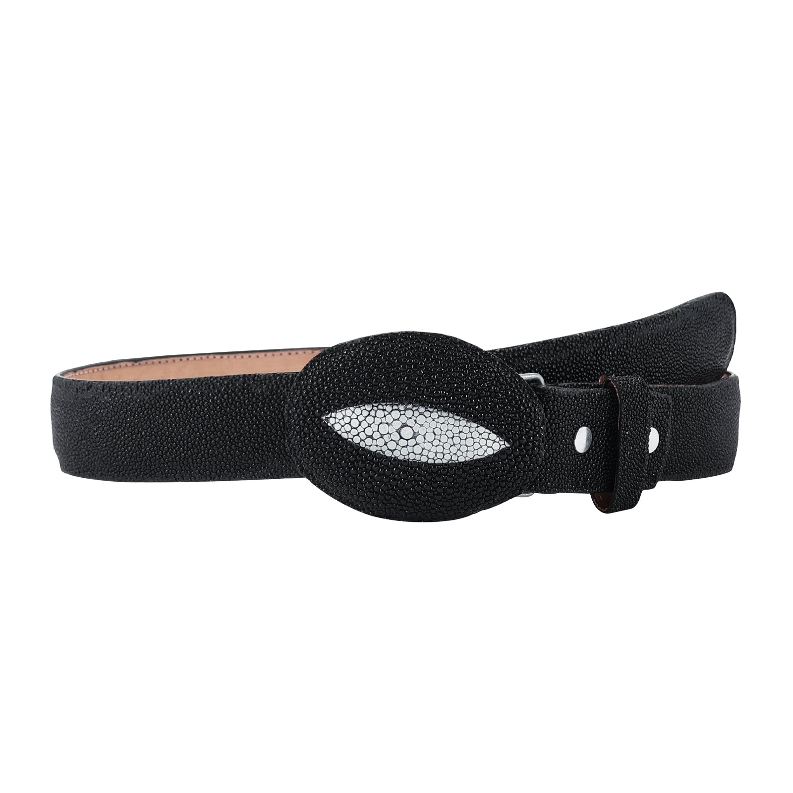 El Malcreado Black Genuine Stingray Belt 1.5" Handmade