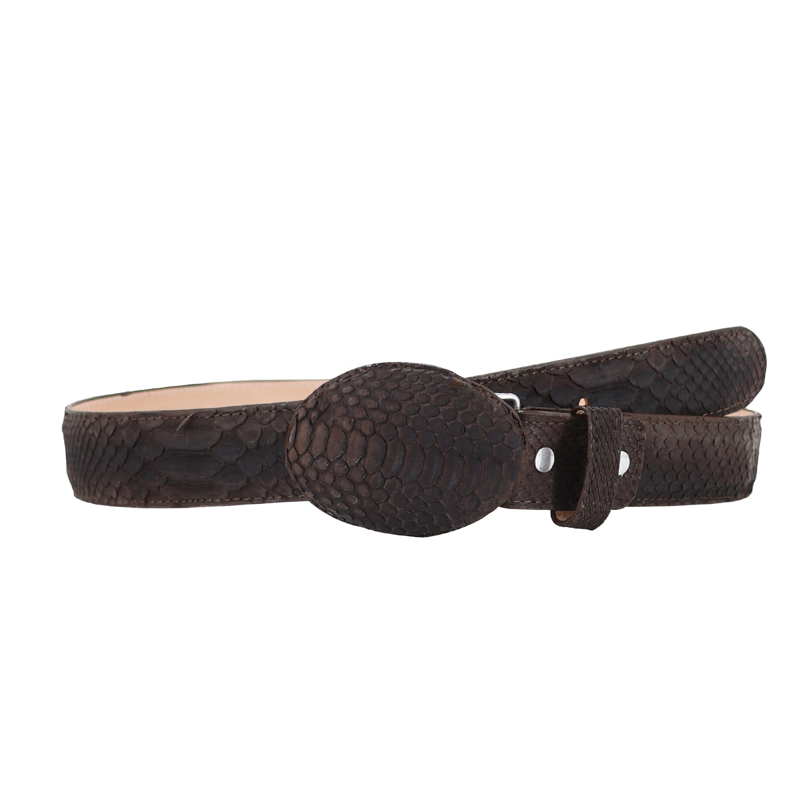 El Malcreado Genuine Suede Python Belt 1.5" Handmade