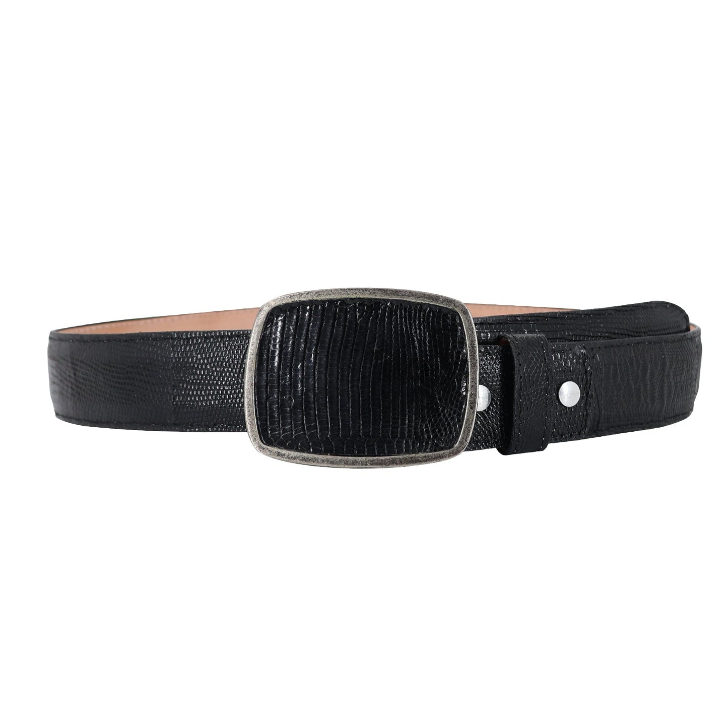 El Malcreado Black Genuine Lizard Belt 1.5" Handmade