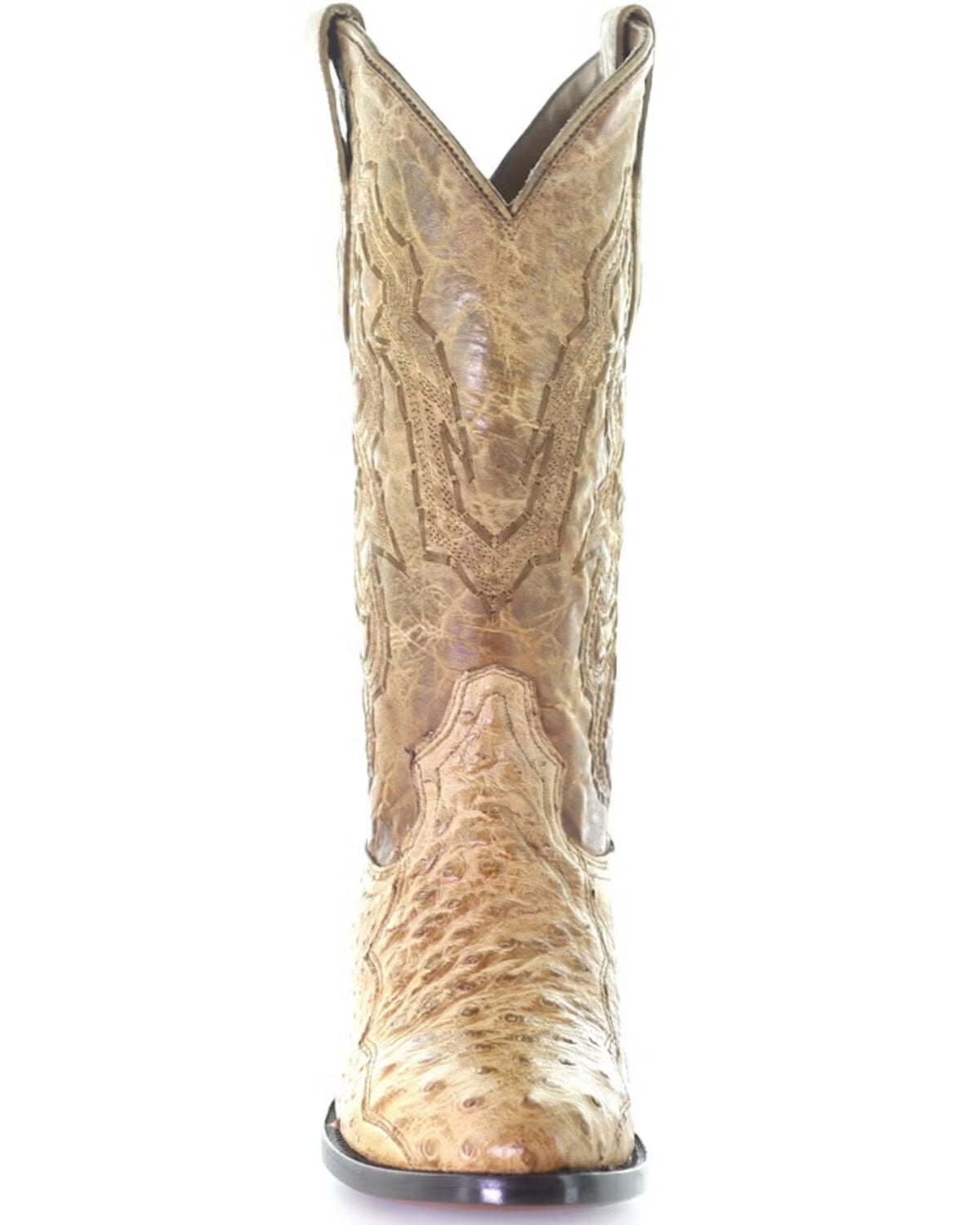 Men's Corral Ivory Genuine Ostrich Boots with Embroidery