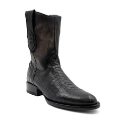 Men's Ferrini Winston Alligator PRINT Boots Handcrafted Round Toe Black