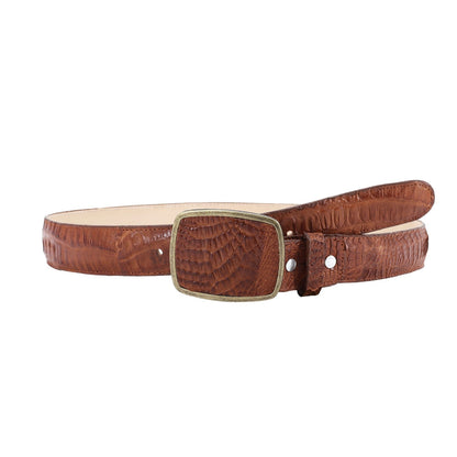 El Malcreado Cognac Genuine Caiman Belt 1.5" Handmade