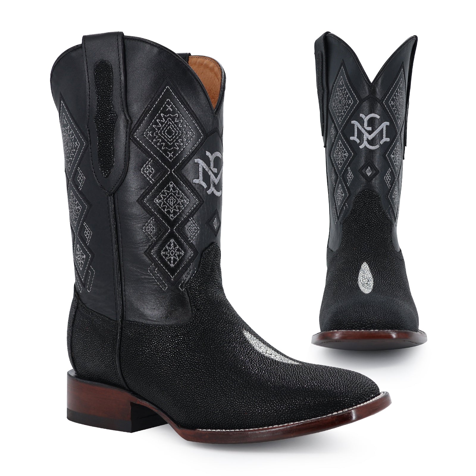 Men's El Malcreado Black Stingray Exotic Boots Handmade