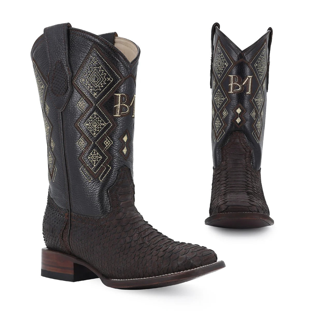 Men's El Malcreado Nubuck Python Exotic Boots Handmade